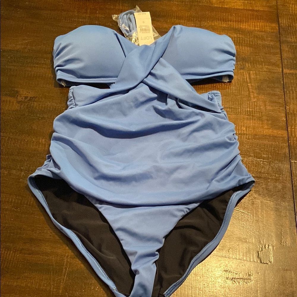 LOFT Beach Vibrant Blue Swimsuit size 0 NWT